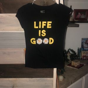 Black Tee with “Life is Good” - small size